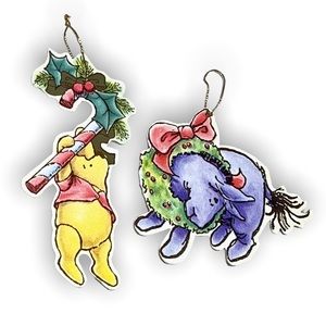 Vintage 90’s Classic Pooh Christmas Ornaments Winnie The Pooh & Eeyore